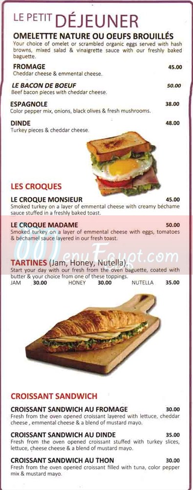 Pomme de Pain menu prices